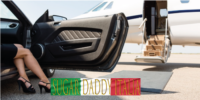 Sugar daddy viaggio donna con aereo e auto di lusso