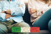 Sugar baby arrabbiato e sugar daddy seduto