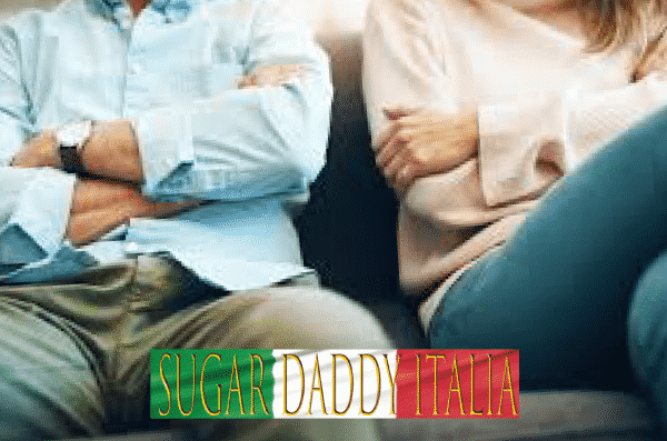 Sugar baby arrabbiato e Sugar Daddy seduto