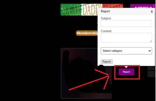 screenshot su come segnalare profili sul web